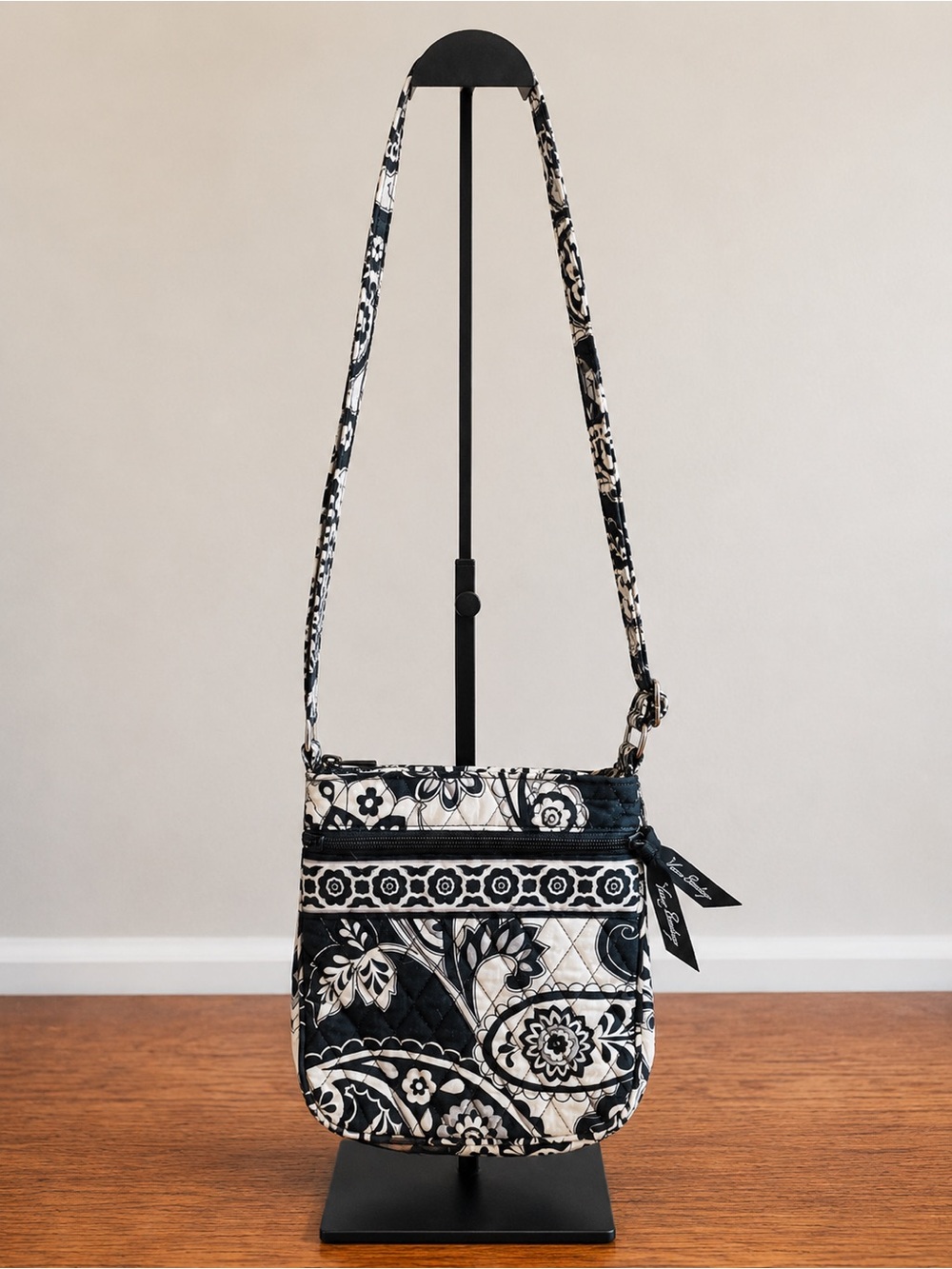 Vera Bradley Black & White Floral Quilted Crossbody - Picture 2 of 2